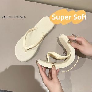 Summer 2025 Ladies Fashionable Beachside Thong Slippers Anti-Slip Wear-Resistant EVA Flat Heel Rubber Sole Casual Slip-On Sandals