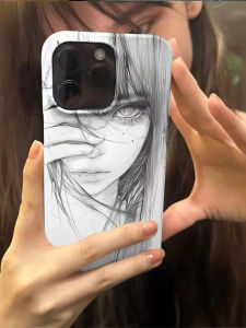 Frosted Sketch Spot Girl iPhone 17 pro Max Jelly Phone Case 13/14 plus Unique Design 16/15 pro Max Small 7/8 Bright Face 11/12 Apple X/XS/XR Anti-Fall Protective Case