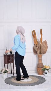 Atasan Kemeja Wanita Polos Lengan Kerut / Scup Kekinian Kerja Korean Terbaru Murah Premium Style Bisa COD