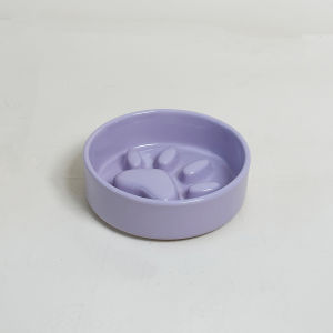 Japanese-Style Kiln Transmutation Ceramic Pet Cat Bowl Dog Bowl Medium-Sized Dog Dog Puppy Slow Feeding Bowl Wooden Rack Anti-Choke and Slow Food Bowl