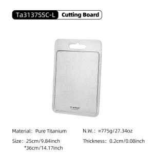 Tiartisan | Tiartisan 2mm Thick Titanium Double-sided Kitchen Chopping Board Rustproof Ice Crystal Cutting Board for Meat Vegetables Fruit