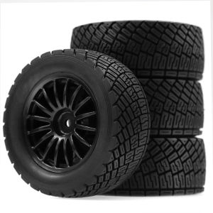 1/10 RC Rally Car Tires 12mm Hex Plastic 2.2Wheels Rims RC Road TyresOD 78mm for 1/10 HPI WR8 Off-Road Rally