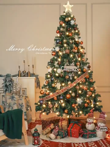 Beige ต้นคริสต์มาส ต้นคริสต์มาส ใหญ่ ขนาด90-240cm PVC ตกแต่งคริสต์มาส คริสมาสต์ บ้าน ของเล่นเด็ก