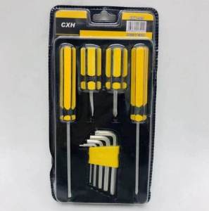 Set Paket Obeng Kunci L Tools 9 Pcs Obeng Tang Hexagonal Kunci L Tools 9 in 1