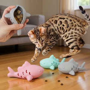 Toy with Shaped Treat Dispenser - Durable Bite-Resistant Design Hiding Food & Grinding Teeth EntertainmentSilicone Pet Toy