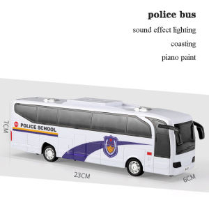 Children toys School Police Bus Car Model Inertial Simulation Diecasting Childrens Toy Car Sound Light Pull Back Toy Car Gift