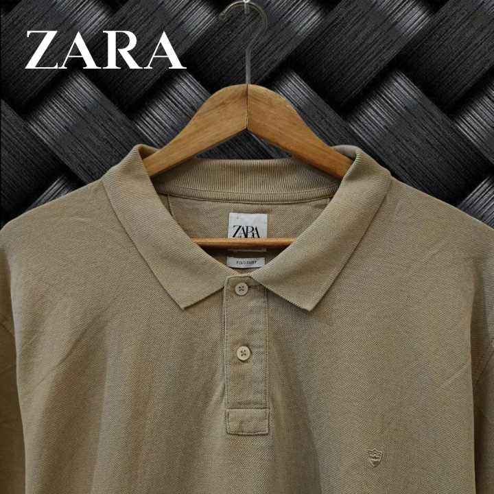 Zara over size Polo Shirt Pria Kaos kerah pria second Lazada