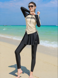 XTEP | Long Sleeve Full Leg Swimsuit For Women Concealing and Slimming