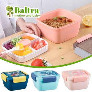 Baltra 1100ml Portable Lunch Box Container 2 Layer Grid Salad Bowl Bento Boxes Salad Bowls Lunch Box Lunch Container