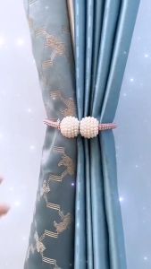 Magnetic Curtain Tiebacks Rope Tali Langsir Magnet Pearl Ball Drapery Magnetic Buckle Holdback Clips Pengikat Langsir