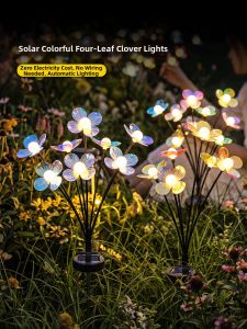 ANQIYUE | Waterproof Solar-powered Clover Garden Stake