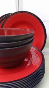 PAKET SATU LUSIN ISI 6 PIRING DAN 6 MANGKUK MIE RAMEN MODEL TERBARU