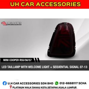 MINI COOPER R55/56/57 2007-2013 LED SEQUENTIAL SIGNAL WELCOME LIGHT TAILLAMP (SMOKE RED LIGHT BAR)