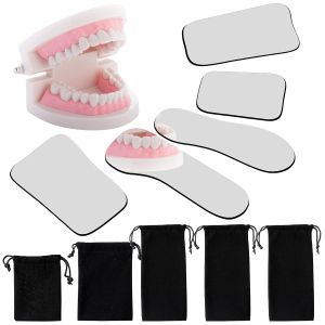 5pcs Dental Mouth Mirror Occlusal Reflector Intraoral Photography Mirror 2 Sided Dental Plated Glass Intraoral Photo Glass
