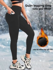 Quần Legging Giữ Nhiệt Cao Cấp Dành Cho Nữ Lót Lông Cừu Dày Dặn Giữ Ấm Mùa Đông Có Túi Thích Hợp Cho Yoga Chạy Bộ Và Tập Luyện