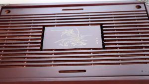 Khay trà nẹp đồng vân nổi 4 góc (khay đựng ấm chén)