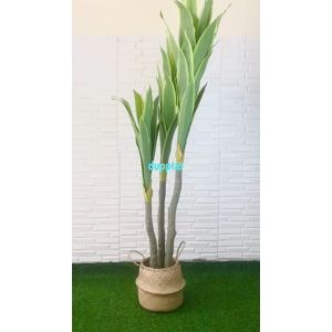 Pohon Hias Daun Pandan Bali Tepi Kuning X3 T180 latex Artificial Cover Pot Anyaman Purun Belly Pajangan Dekorasi Ruangan Pohon Plastik