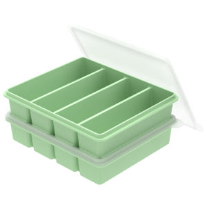 Silicone Freezing Mold Food Container with Lid Ice Cube Mold Storage Box Divided Ice box for Store SoupSauce Drink Herbs juices