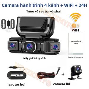 4 Kênh 360 °   Camera Hành Trình Ô Tô WiFi Tích Hợp Camera Trước & Sau Tầm Nhìn Ban Đêm Giám Sát Đỗ Xe 24H Cảm Biến G Ghi Hình Video Cho Xe Cộ