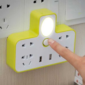 [HCM] Ổ Cắm Điện Đa Năng Thông Minh Có Cổng USB Kèm Đèn Ngủ Rắc 3 Chân H076 - Egreen Dùng 1 Lần