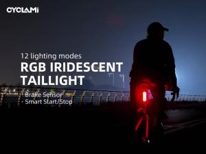 CYCLAMI | Đèn Hậu Xe Đạp Thông Minh CYCLAMI Với 12 Chế Độ Đèn Cảnh Báo Nhiều Màu Sắc Hệ Thống Phanh Thông Minh Đèn Hậu An Toàn Ban Đêm Dành Cho Yên Xe Đạp & Cột Yên.