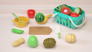 เล่นผักผลไม้หั่นได้ ผักผลไม้ตัด ของเล่นเสริมพัฒนาการ ของเล่นบทบาทสมมติ