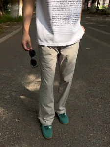 Cleanfit Ice Silk Mens Summer Thin High-End Trendy Brand Ice Skin Quick Dry Pants Nylon Knife Edge Flared Leggings