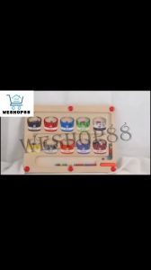 WESHOP88 1PC Magnetic Color and Number Maze Montessori Wooden Magnet Puzzle Game Board for Toddlers Learning & Education Toys