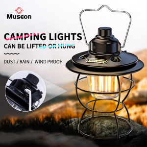Outdoor Retro Camping Tent Lamp LED Emergency Lamp USB Rechargeable Emergency Ligh Portable Multifunctional Waterproof Camping Lantern Rechargeable