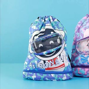 Kids Waterproof Swimming Bag Cartoon Design Portable Beach Backpack Dry Bag for Pool Travel and Storage