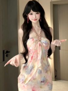 Halter Neck Floral Design Summer Dress