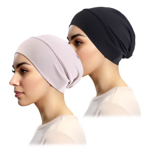 2PCS/LOT Solid Muslim Turban Hat Hijab Caps Islamic headscarf Bonnet India Hats Female Headwrap Turbante Mujer Womens Hijabs