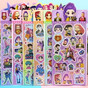 K-pop Demon Huntes Laser sticker Guka Devil Mens Group Anime Laser Cut Sticker for Office Stationery School Supplies Decoration