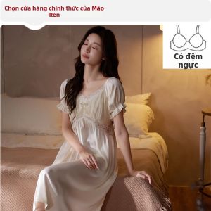 MiiOW | Đồ Nhà Phong Cách Ngọt Ngào Voan Lụa Ren Túi Bóng