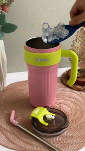 Aveline Tumbler Nexxio Termos Jumbo American Style Panas Dan Dingin Sedotan Botol Cup Portabel / Tempat Minum Stainless Steel 860 Ml SUS 316
