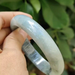 LAST ONE: Ink-Splash Jadeite Bangle – 54.16g Type A Certified Rarity (Sku: Bangle32)