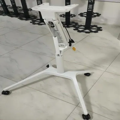 Pneumatic Height Adjustable Mobile Standing Podium Table