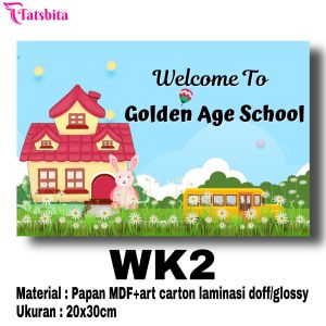 TATSBITA Pajangan Hiasan Dinding Dekorasi Wall Decor Welcome To Class/Nama Kelas (Custom) Ukuran 20x30cm