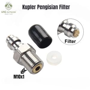 Mini Kupler pengisian Jantan Drat Luar Filter M10 Stainless