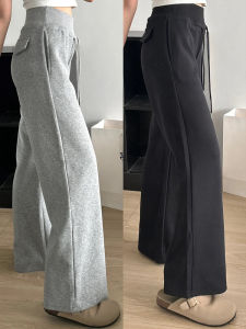 Quần Thể Thao Nữ Cạp Cao Phong Cách Mỹ Thường Ngày Rộng Rãi Quần Dài Ống Rộng Quần Dài Thể Thao Mùa Xuân Thu Mới