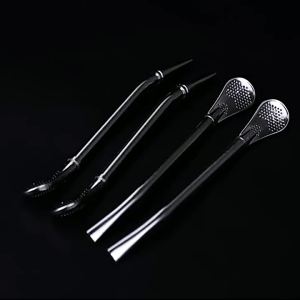 ZHIZHOU | Stainless Steel Mate Flower Tea Filtering Stirring Straw-Spoon