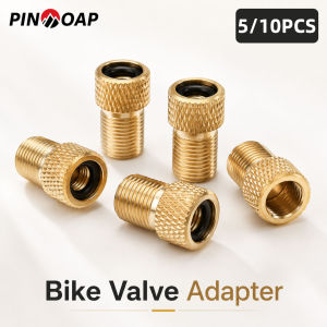 PINMOAP 5/10PCS Bicycle Valve Adapter Presta Schrader Converter Durable Brass Bike Tire Pump Adapter Fit MTB Road Bike Repair