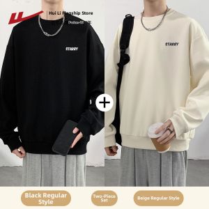 Warrior | Heavyweight Casual Black Round Neck Sweatshirt Men