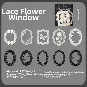 Appealing Lace Pattern Decoration Stickers Hollowed-out Butterfly and Heart Designs