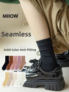 MiiOW | Antibacterial Anti Odor Womens Mid-Calf Socks No-Show Sporty Versatile Cotton Polyester Blend Comfortable Breathable Socks
