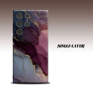 Purple Gold Ink For Samsung Galaxy S26 S25 S24 A56 A36 Dual Layer Luxury Fashion Full Lens Protective Case