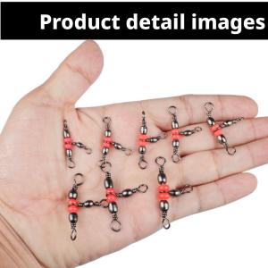 Fishing Swivels Ball Bearing Swivel with Safety Snap Solid Rings Rolling Swivel for Carp Connector Fishing Accessories