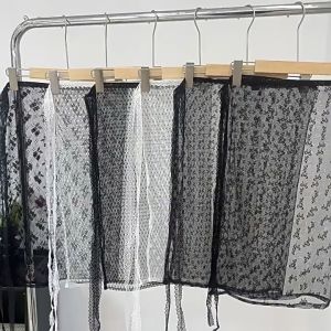 Korean Lace And Lace Versatile Lace Up Hem With Buttocks Covering  Lace Layer Skirt