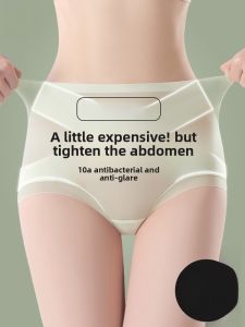 Miiow | Ice Silk Seamless Womens Underwear High Waist Shaping Triangle Panties Summer New Arrival MiiOW Cat Person No Trace Briefs