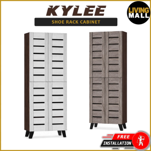 Living Mall KYLEE 4 Doors Tall Shoe Cabinet / Shoe Rack With Air Ventilation - Free Installation